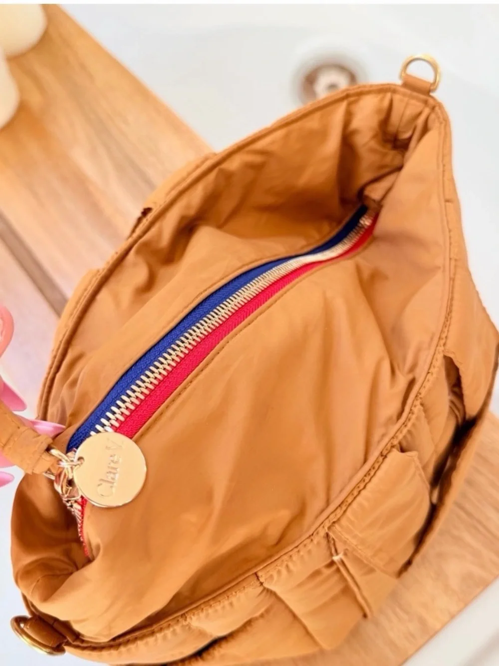 Clare V Le Petit Box Tote Sportif - Mustard Quilted Puffer original $185